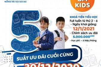 CÒN 5 SUẤT ƯU ĐÃI CUỐI CÙNG ĐỂ THAM GIA KHÓA HỌC “BM KIDS” CHO BÉ 5 TUỔI