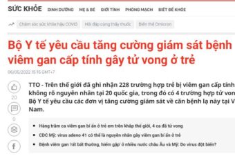 Bộ Y tế yêu cầu tăng cường giám sát bệnh viêm gan cấp tính gây tử vong ở trẻ