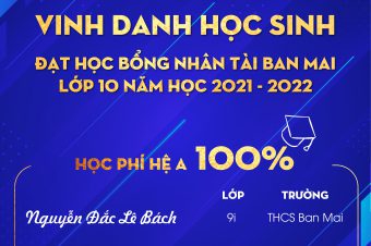 VINH DANH HỌC SINH ĐẠT HỌC BỔNG NHÂN TÀI BAN MAI LỚP 6 NĂM HỌC 2021 – 2022