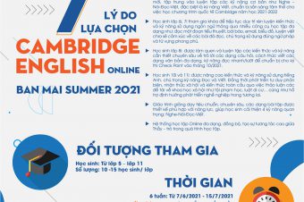 BAN MAI SUMMER 2021 CAMBRIDGE ENGLISH ONLINE