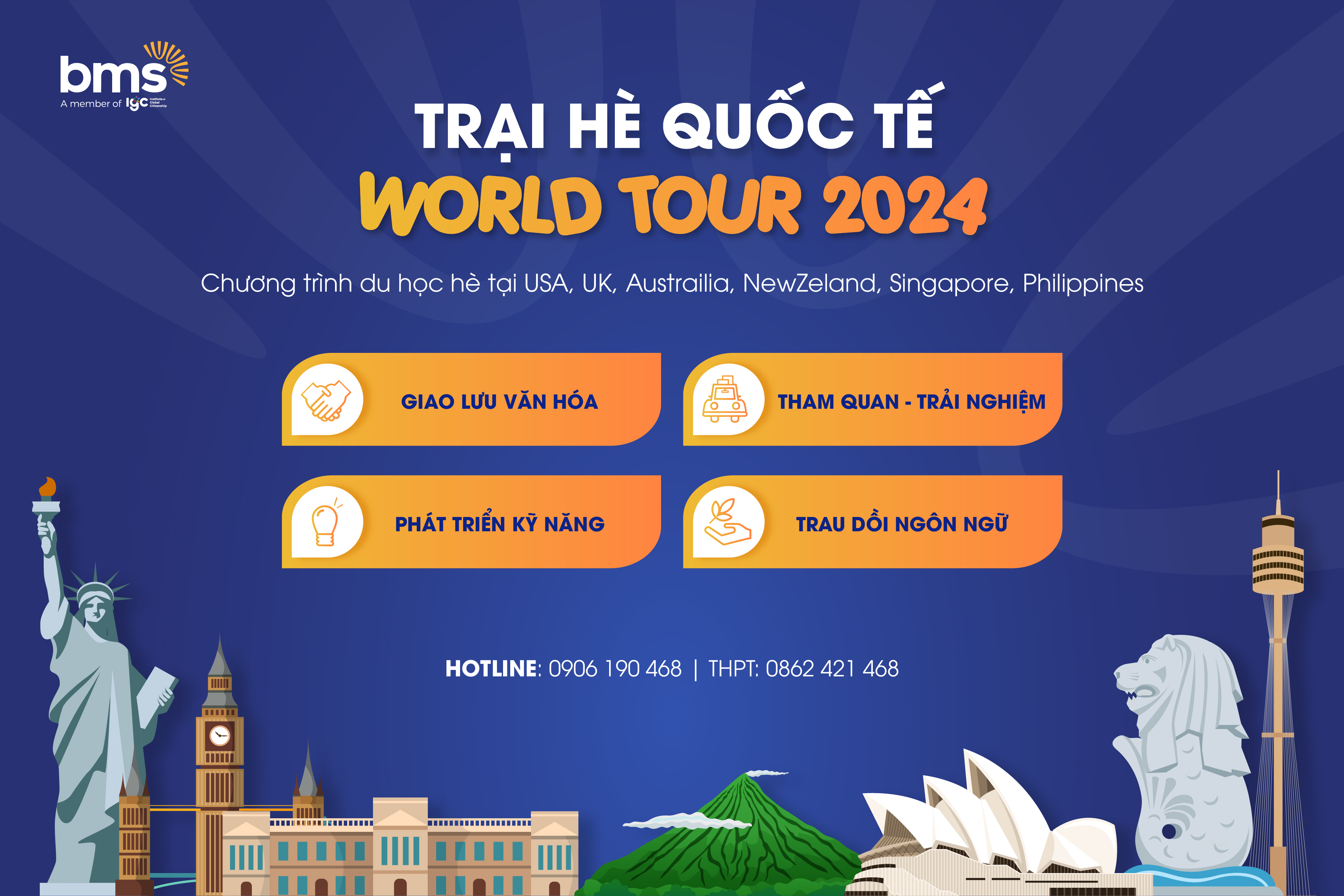 SẴN SÀNG HÀNH TRÌNH KHÁM PHÁ THẾ GIỚI CÙNG TRẠI HÈ QUỐC TẾ WORLD TOUR 2024