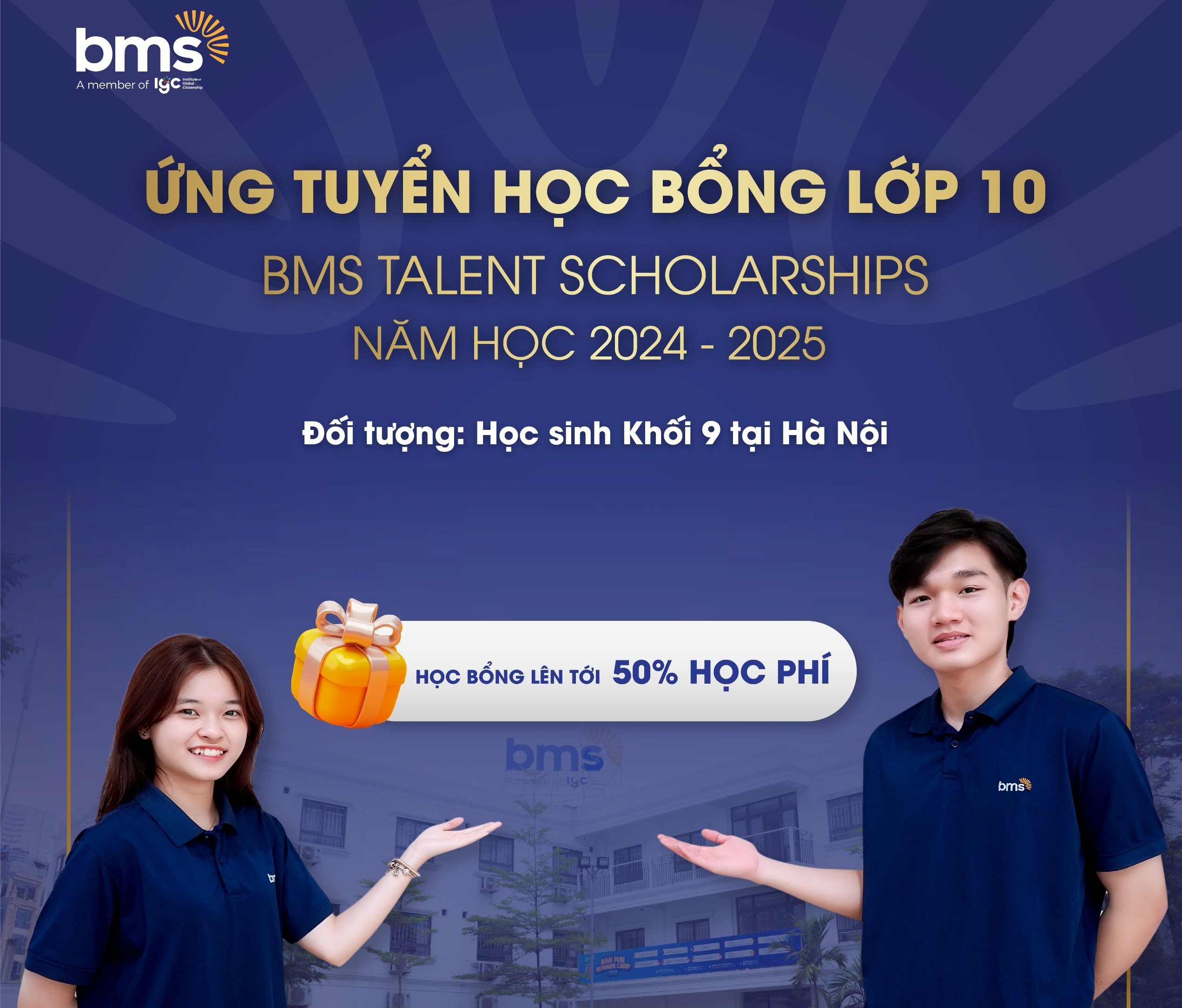 Trường THPT Ban Mai mở đăng ký xét Học bổng Tài năng BMS lớp 10 năm học 2024 - 2025