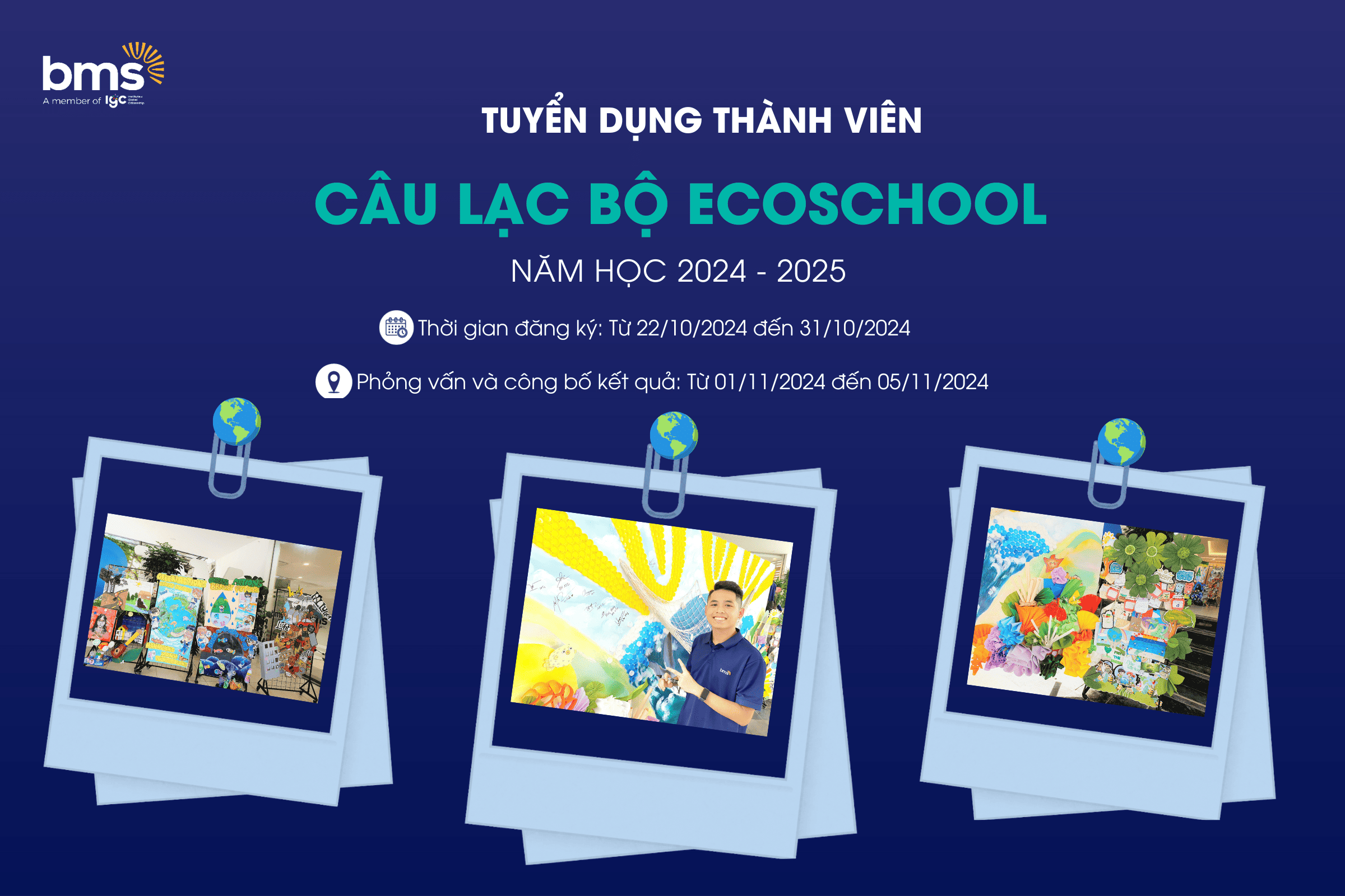 Trường THCS - THPT Ban Mai tuyển dụng thành viên Câu lạc bộ ECOSCHOOL năm học 2024 - 2025